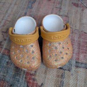 Crocs Kids Glitter Clogs - Orange